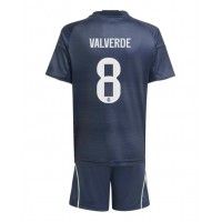 Stroje piłkarskie Real Madrid Federico Valverde #8 Koszulka Wyjazdowej dla dzieci 2025-26 Krótki Rękaw (+ szorty)